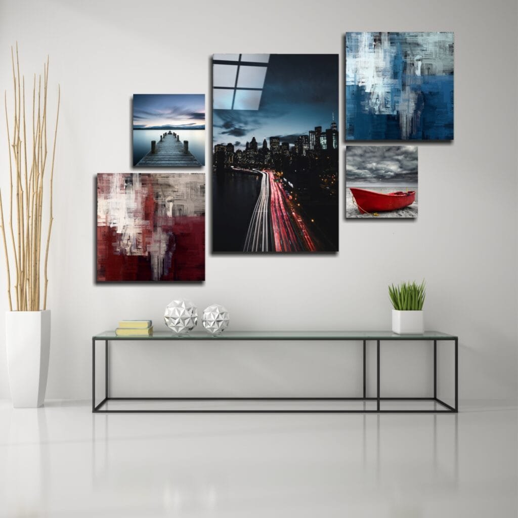 De charme van rood Glasschilderij