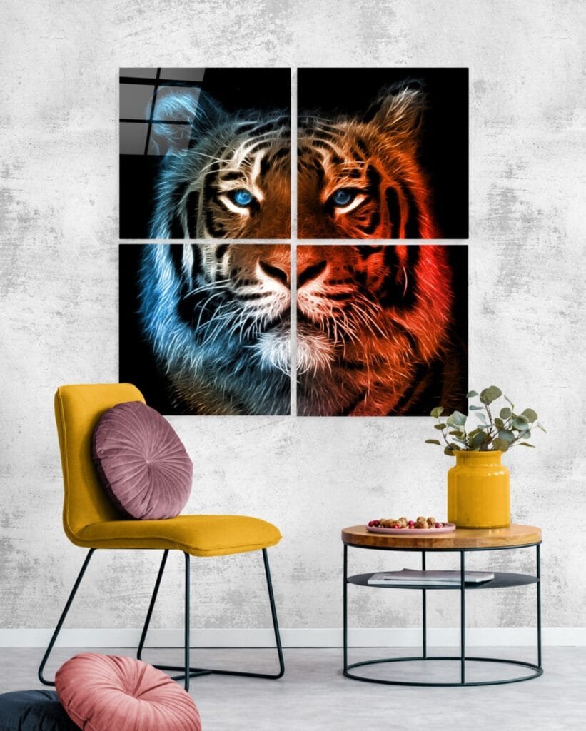 Tijger Glasschilderij