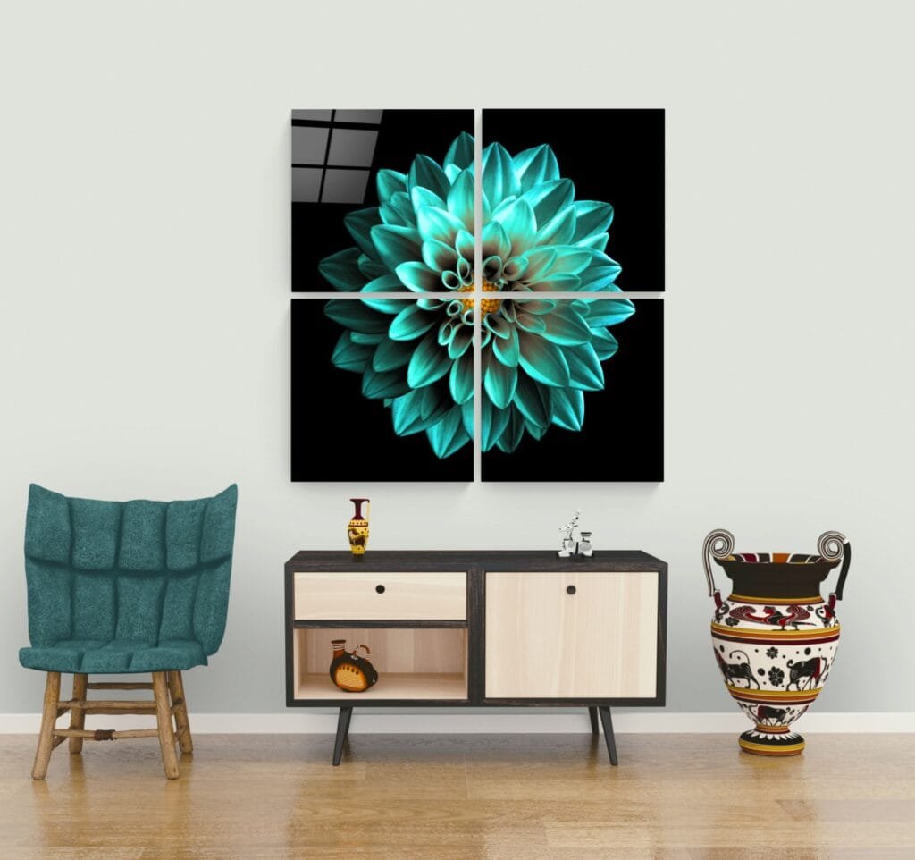 Chrysanten Glasschilderij