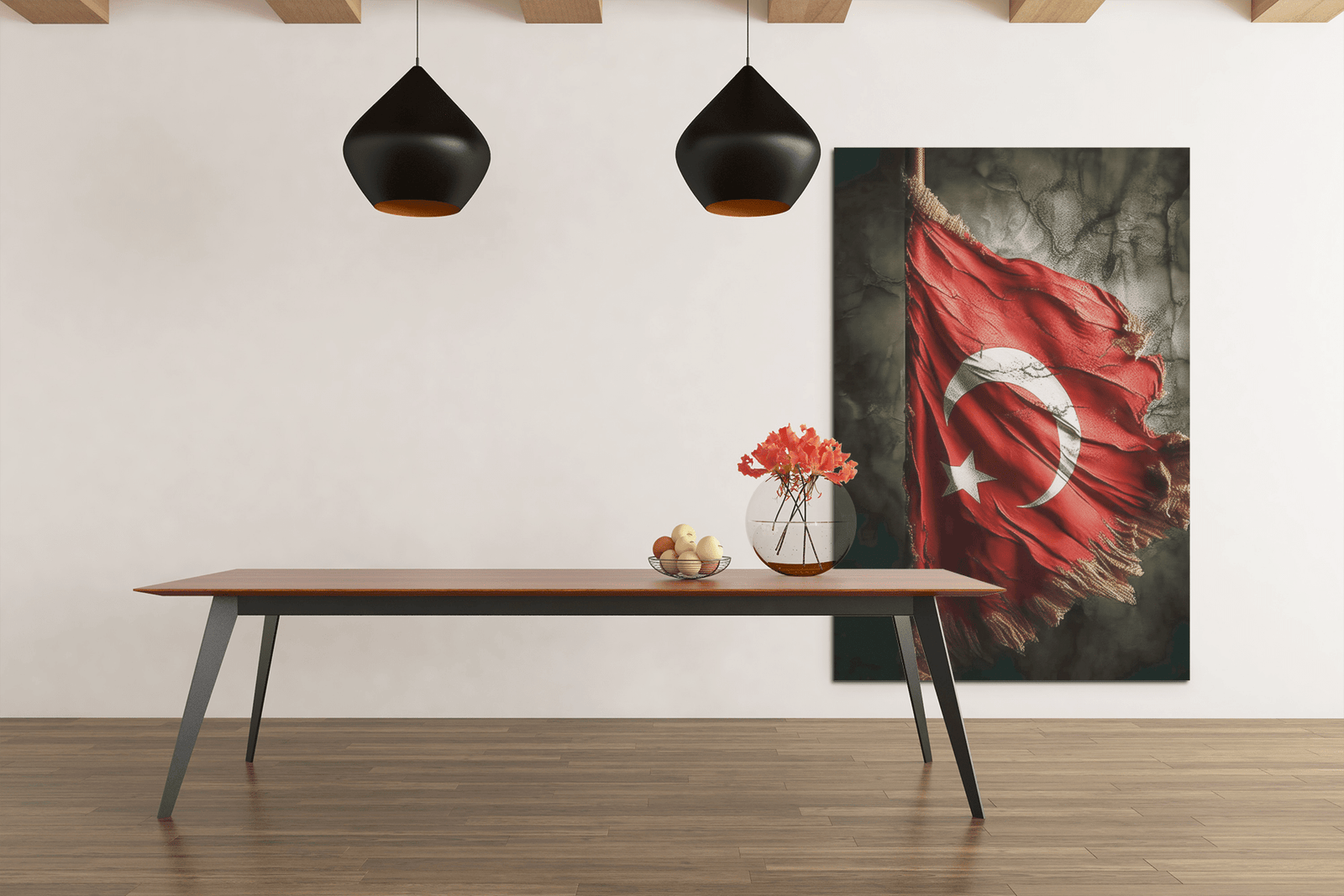 Vlag Turkije Canvas Schilderij