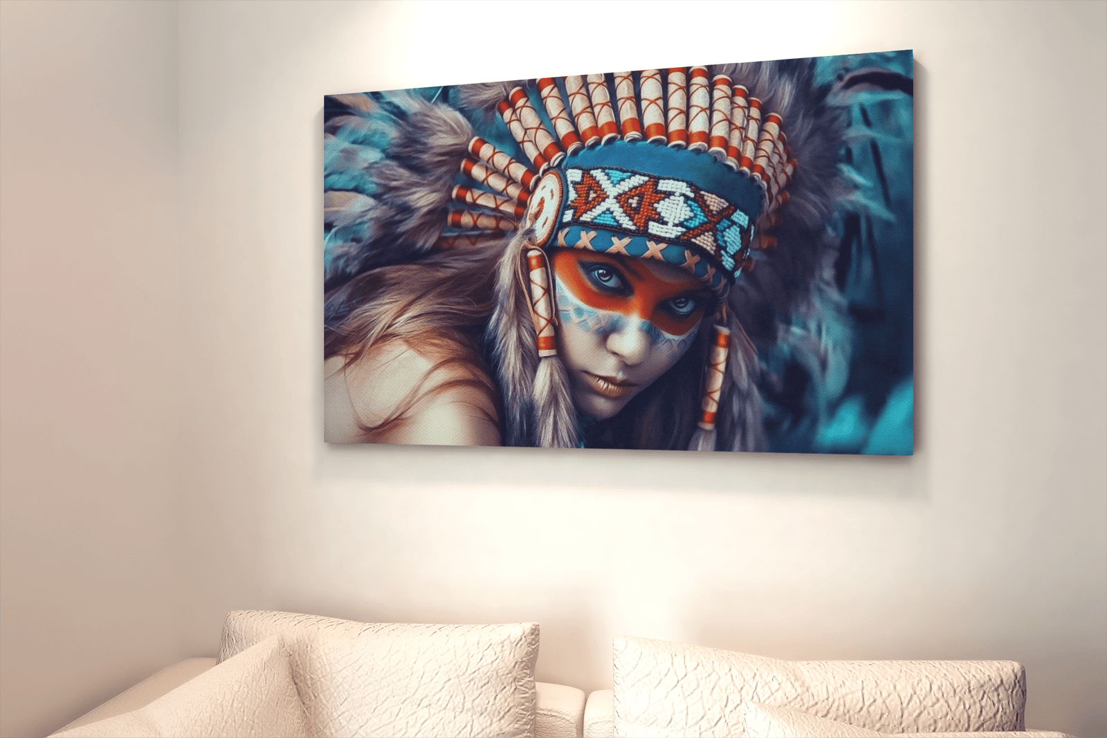 ALIVA 1221 indiase vrouw canvas schilderij b