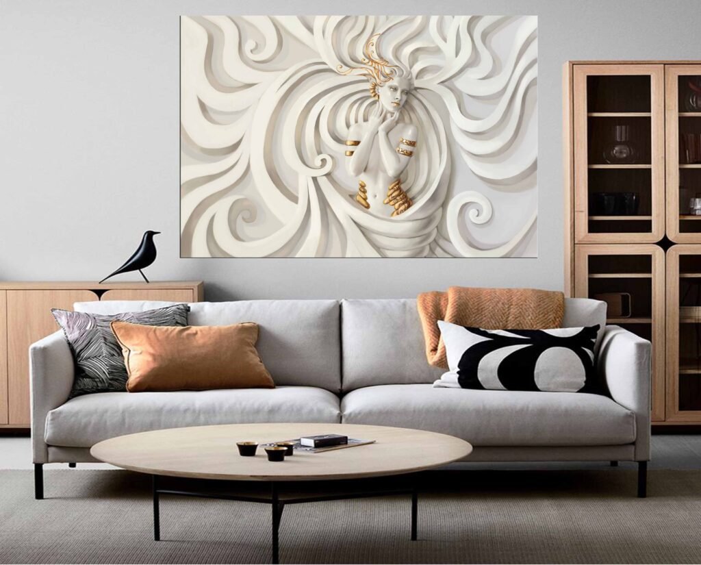 Vrouw 3D-effect Canvas Schilderij