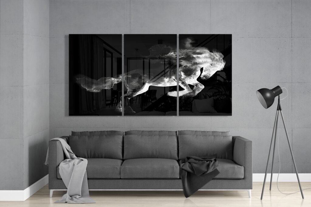 Paard Silhouet Glasschilderij