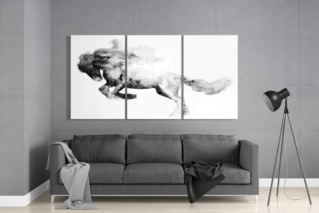 Paard Silhouet Glasschilderij