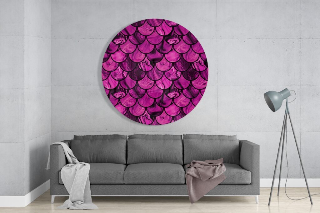 Abstract Roze Glasschilderij