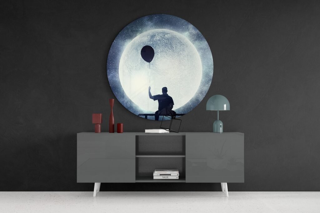 Volle Maan Glasschilderij
