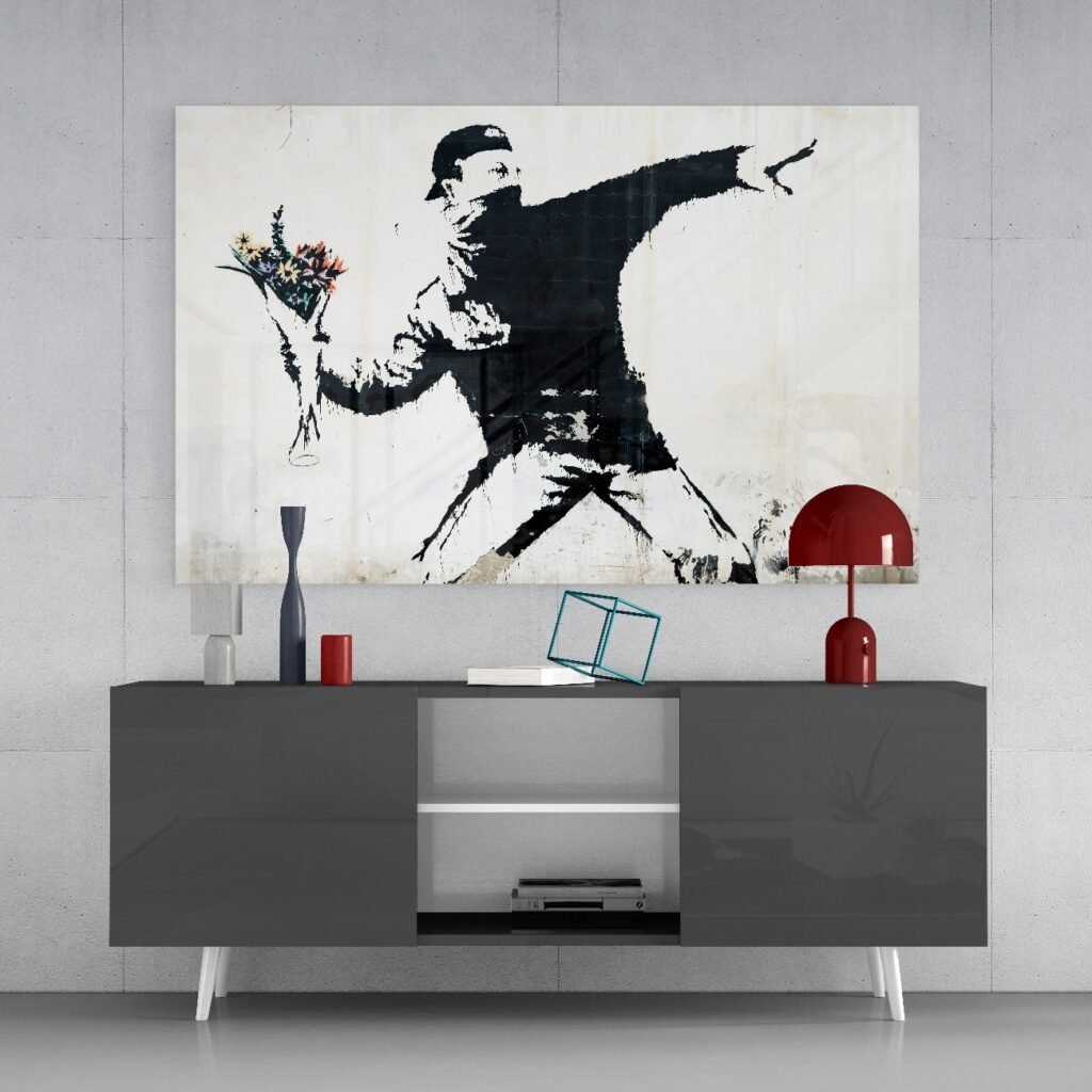 Glasschilderij Banksy protest