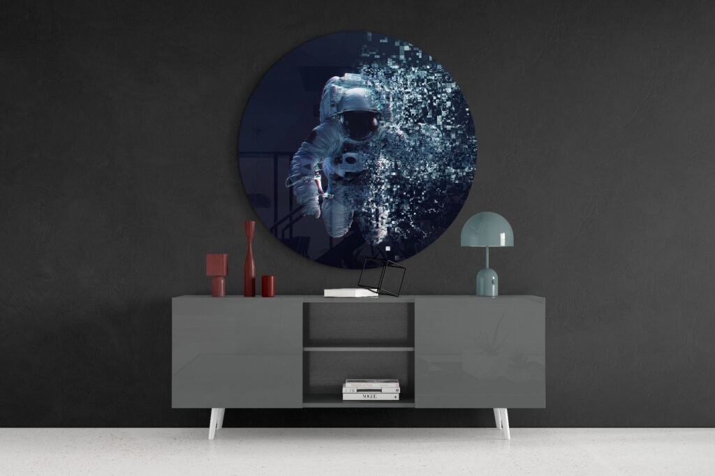 Astronaut Glasschilderij