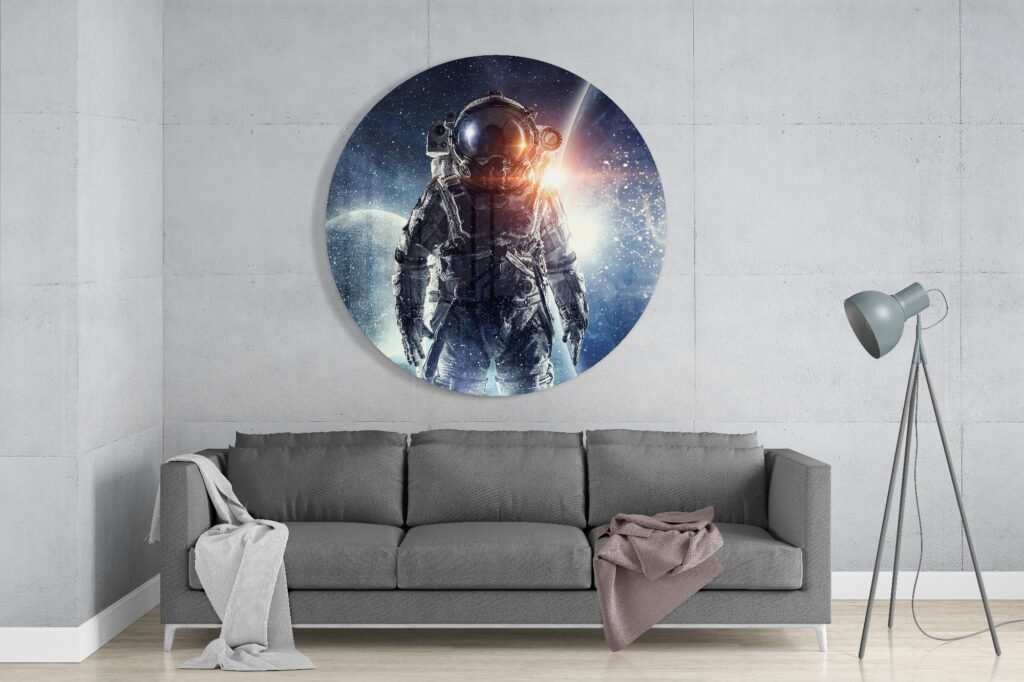 Astronaut Glasschilderij