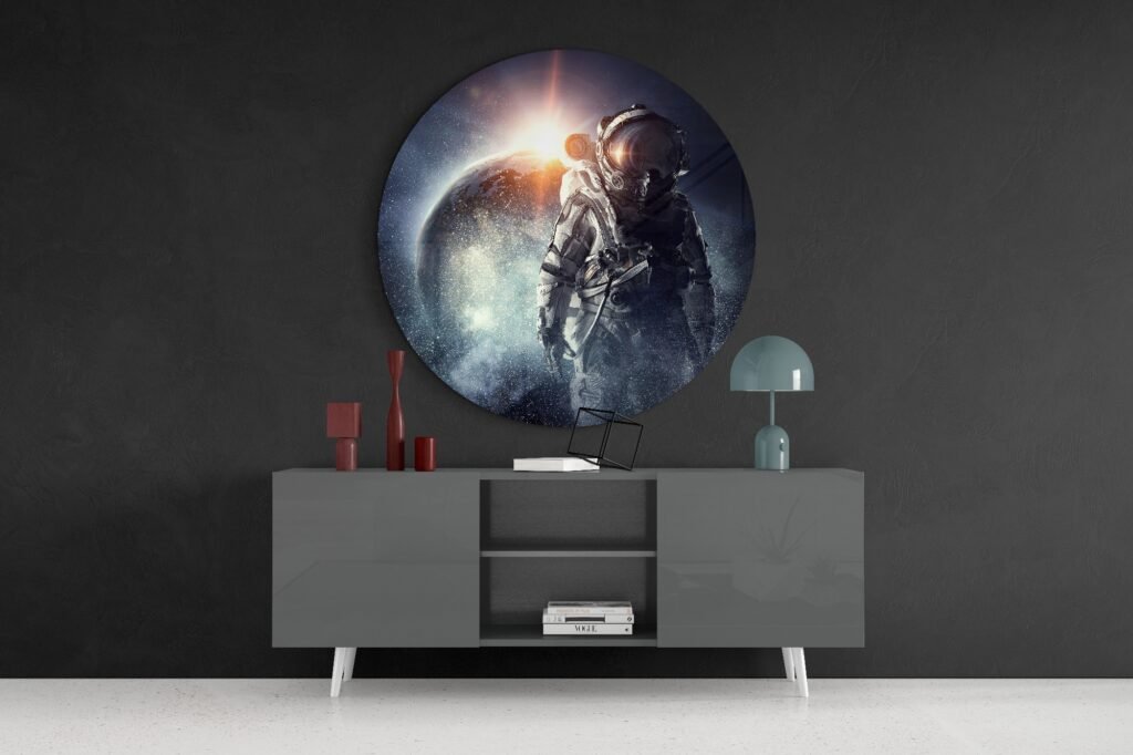 Astronaut Glasschilderij