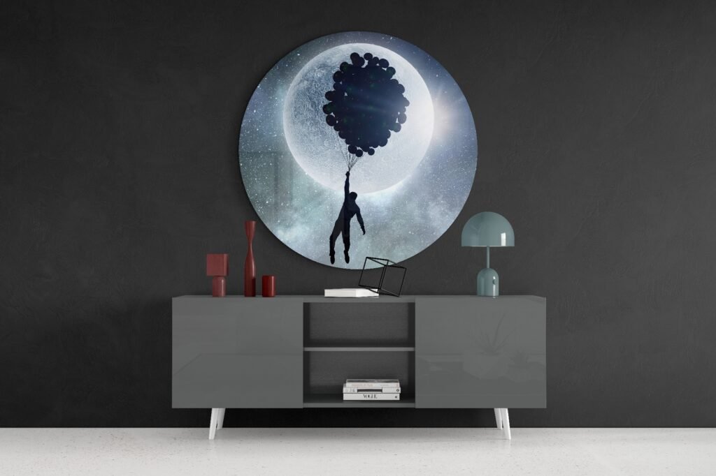 Volle Maan Glasschilderij