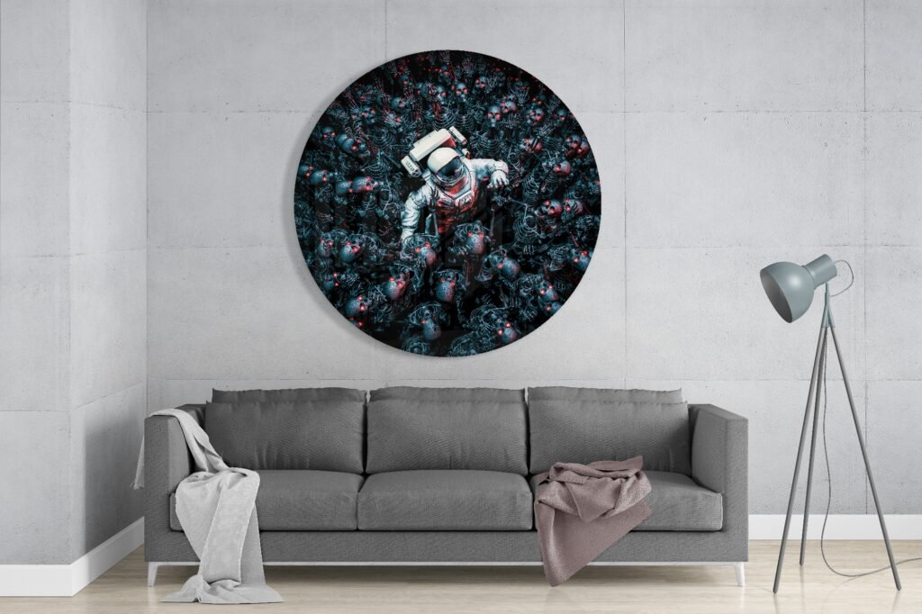 Astronaut Glasschilderij