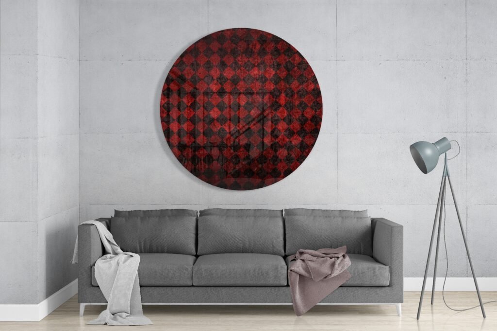 Mozaïek Rood Zwart Glasschilderij