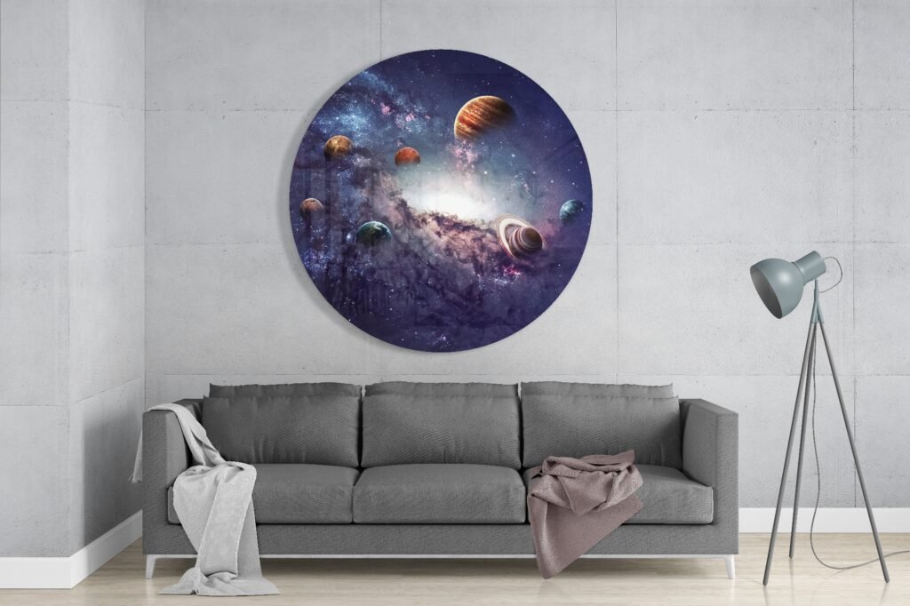 Planeten Glasschilderij