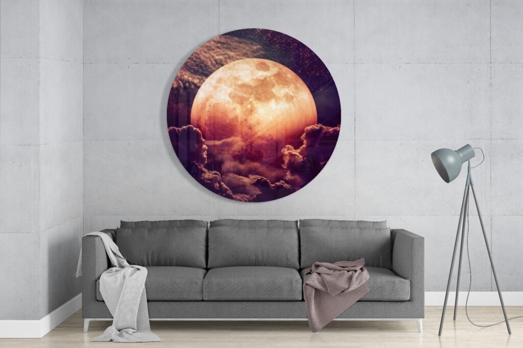 Volle Maan Glasschilderij