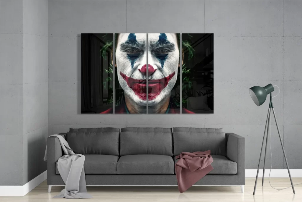 The Joker 4-Delig Glasschilderij