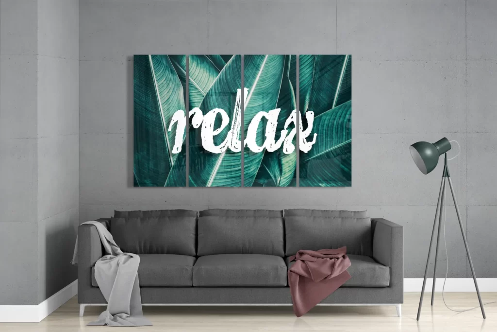 Relax 4-Delig Glasschilderij