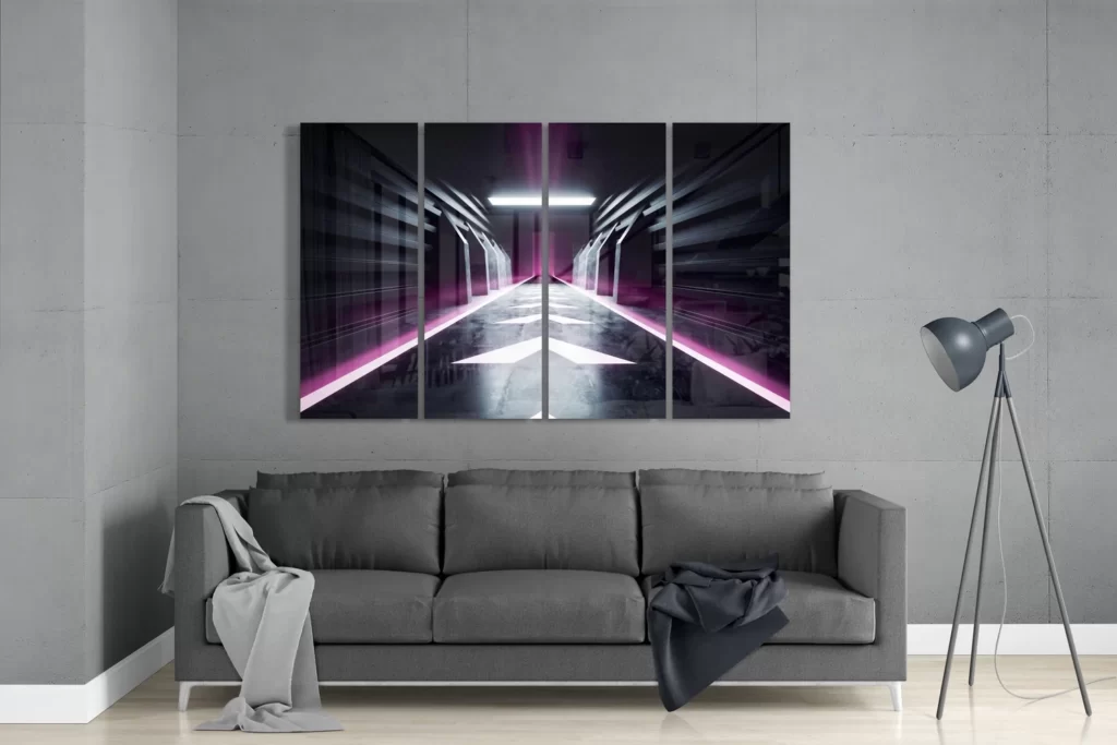Neon Gang 4-Delig Glasschilderij