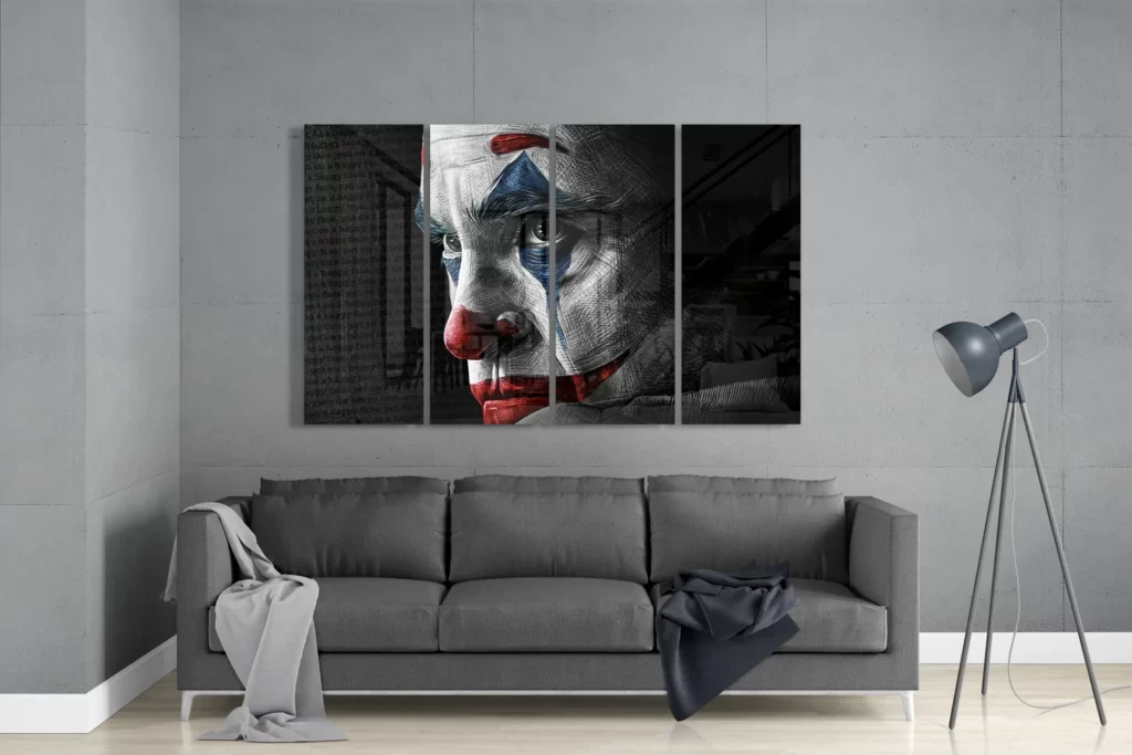 The Joker 4-Delig Glasschilderij
