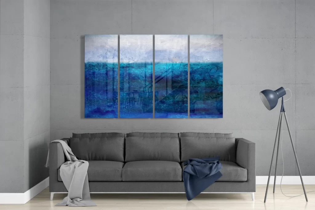 Blauwe Horizon Glasschilderij