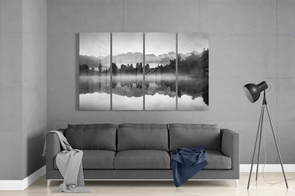 Mistig Landschap Glasschilderij