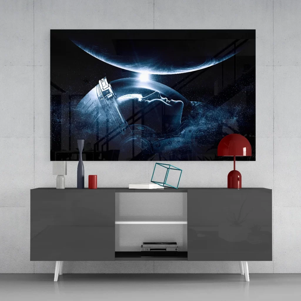 Astronaut Glasschilderij