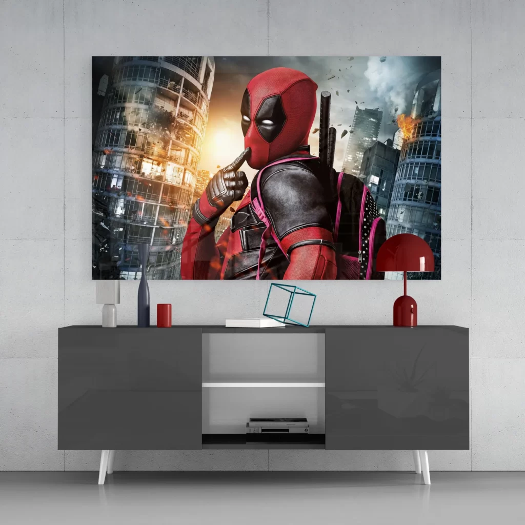 Deadpool Glasschilderij