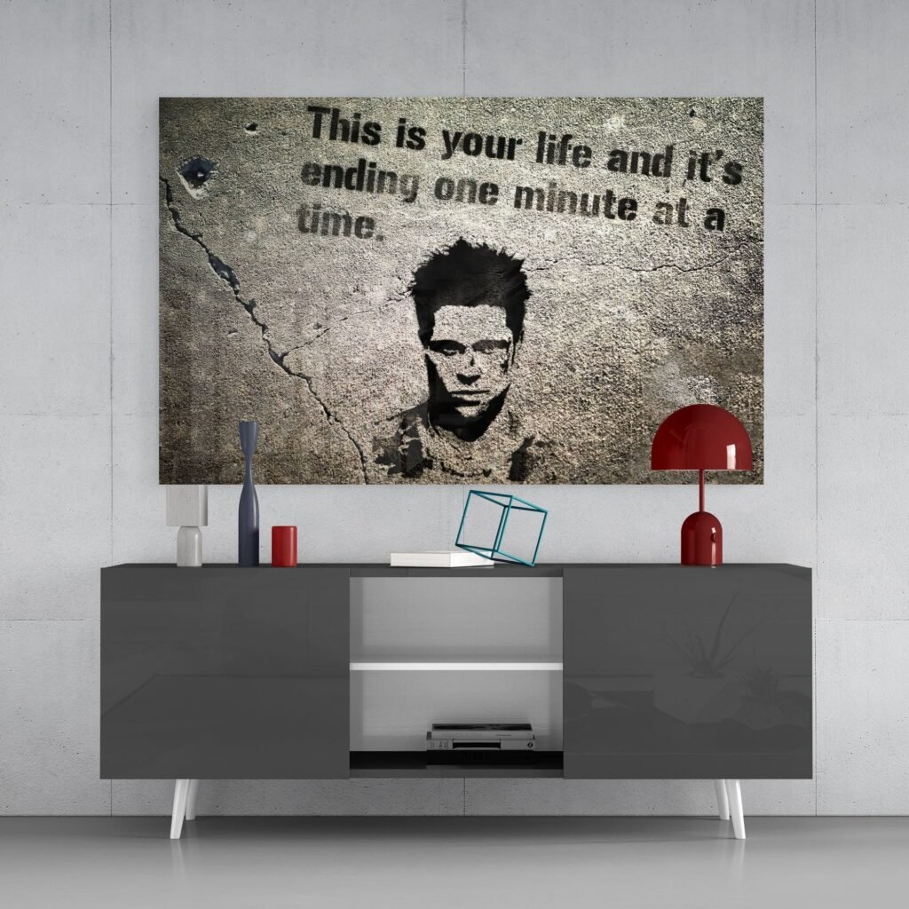 Fight Club-Jouw Leven Glasschilderij