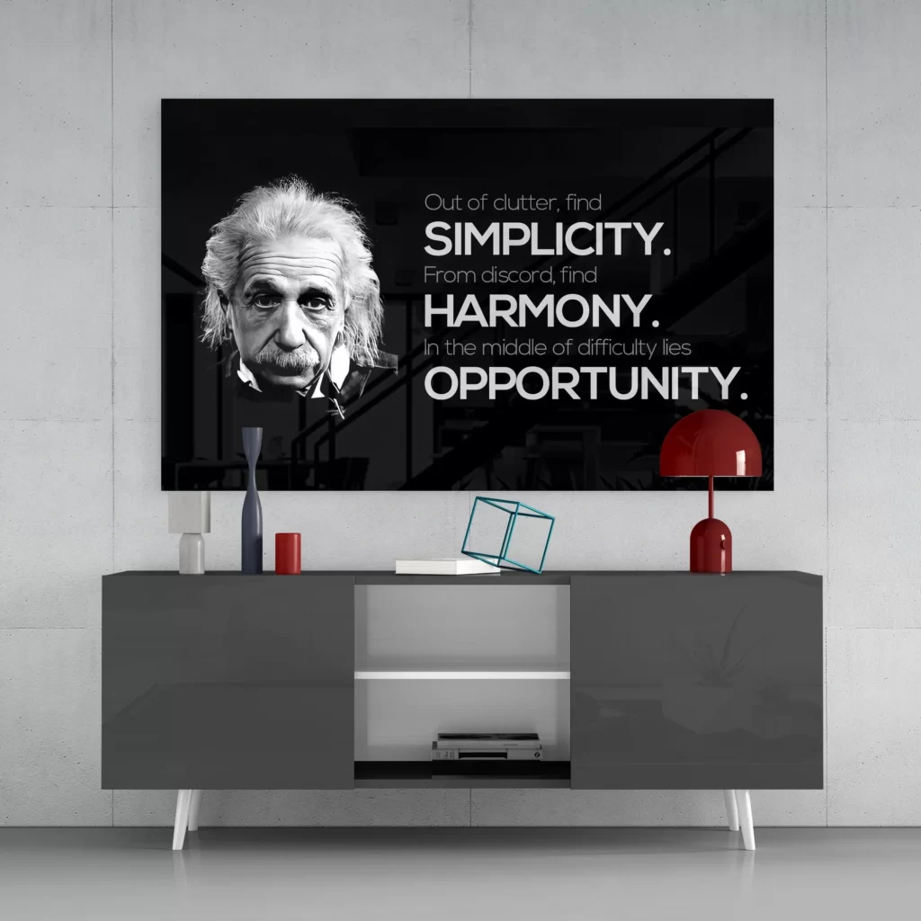 Einstein Glasschilderij