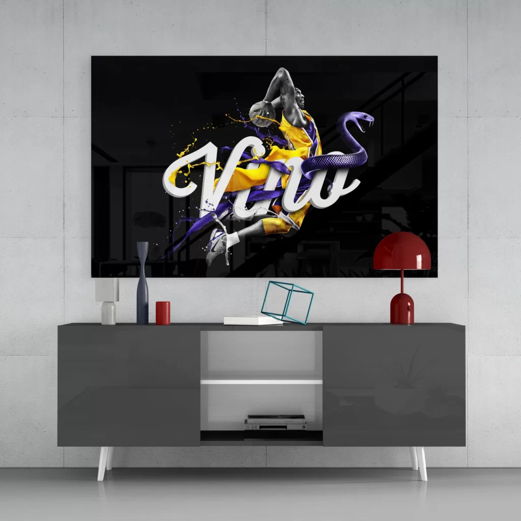 Vino Kobe Bryant Glasschilderij