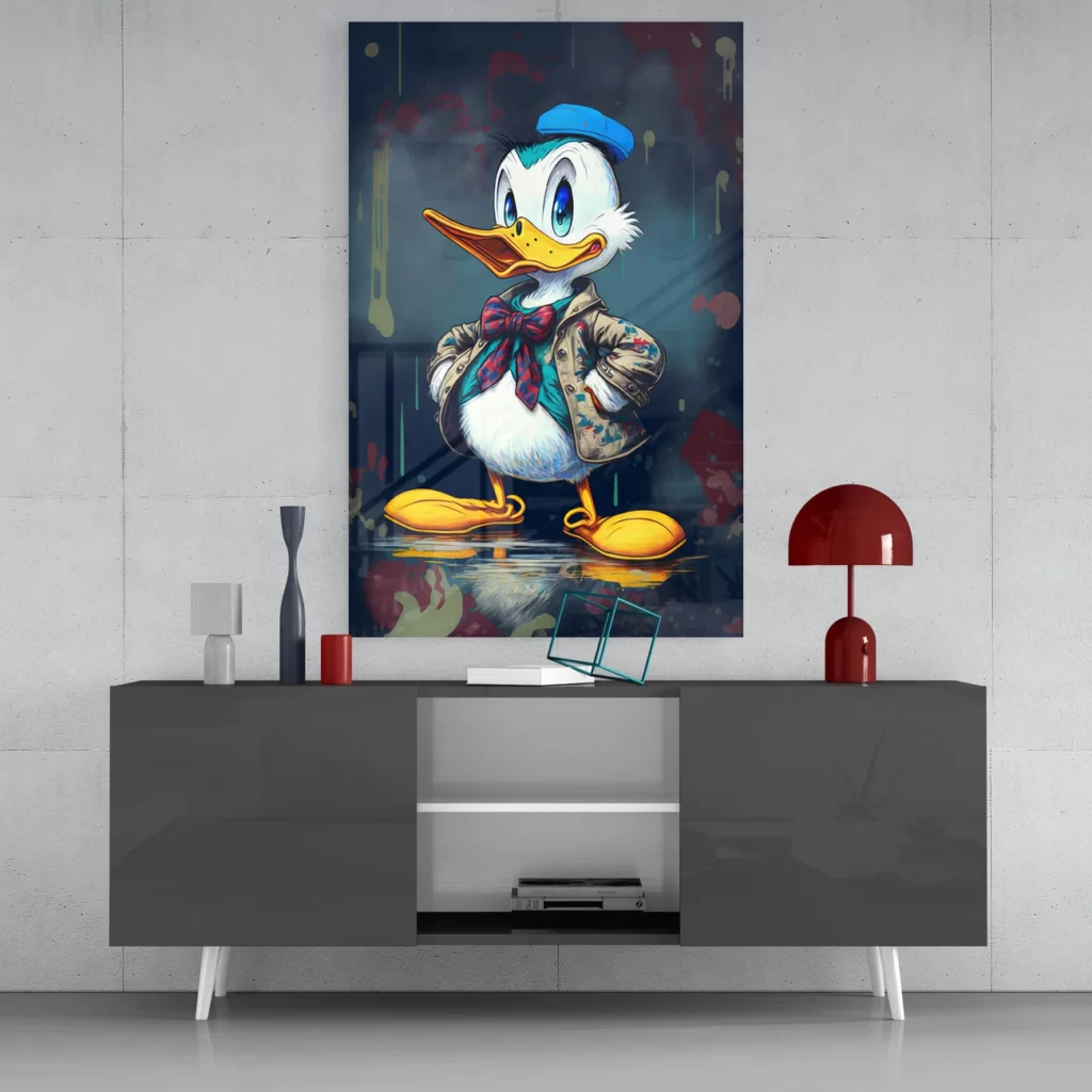 Donald Duck Glasschilderij