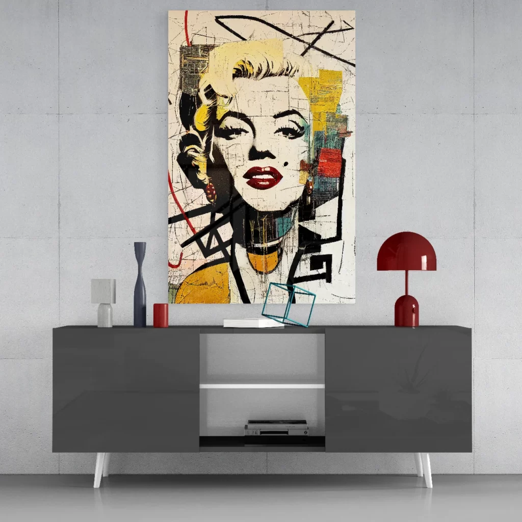  Marilyn Monroe Glasschilderij
