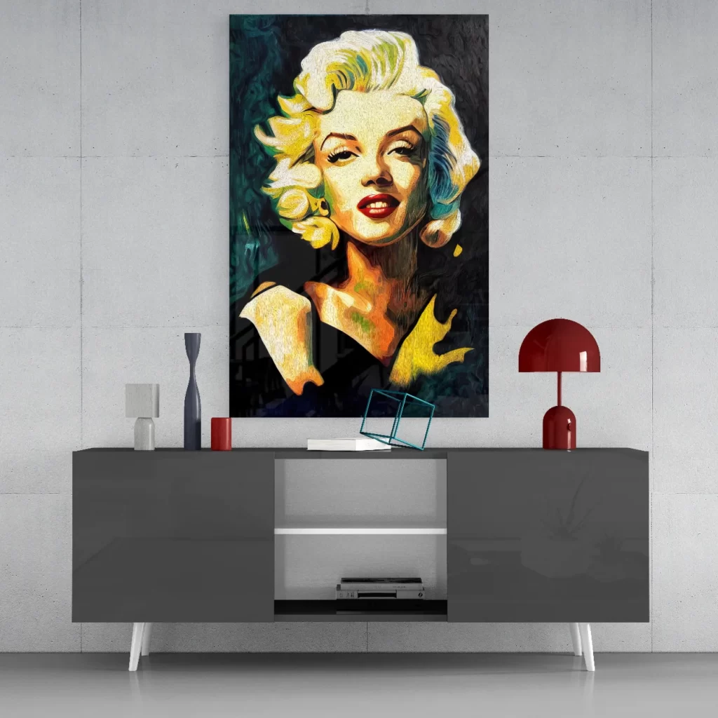 Marilyn Monroe Glasschilderij