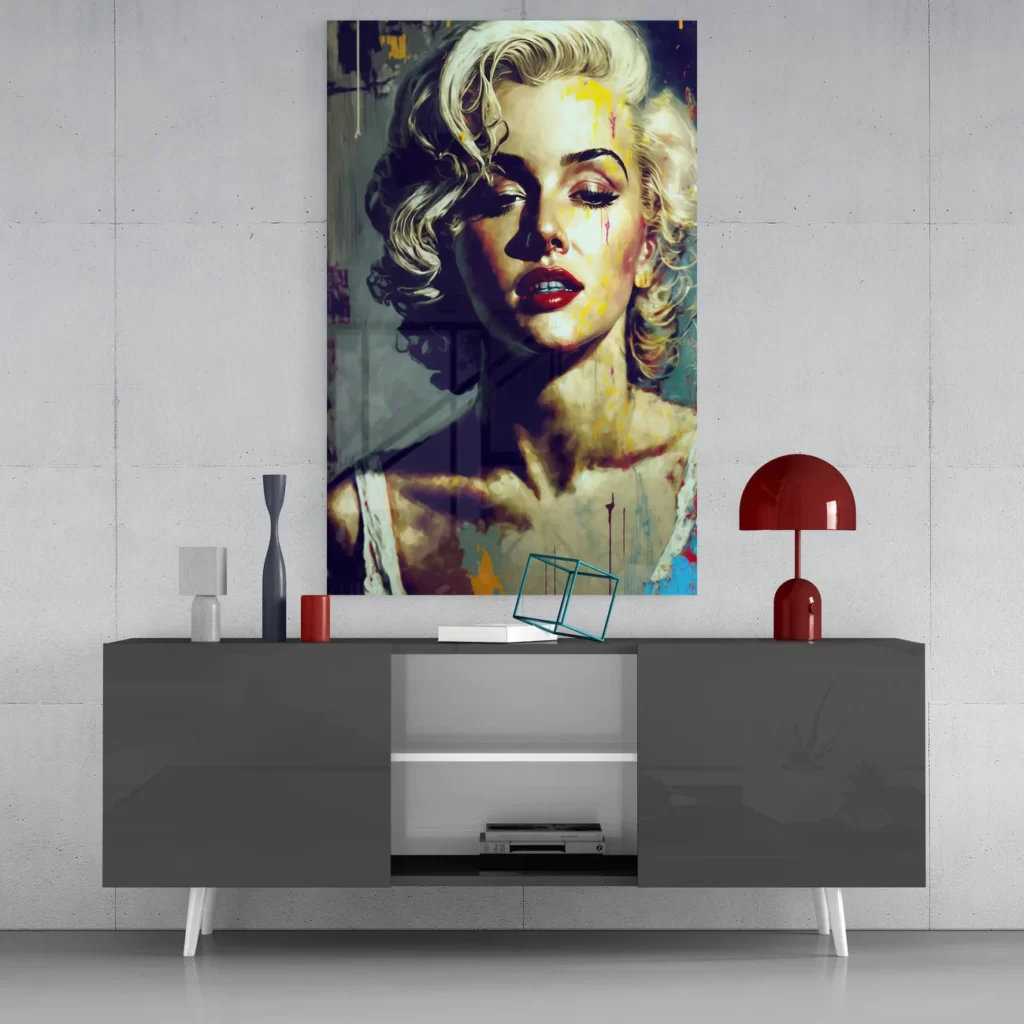 Glasschilderij Marilyn Monroe