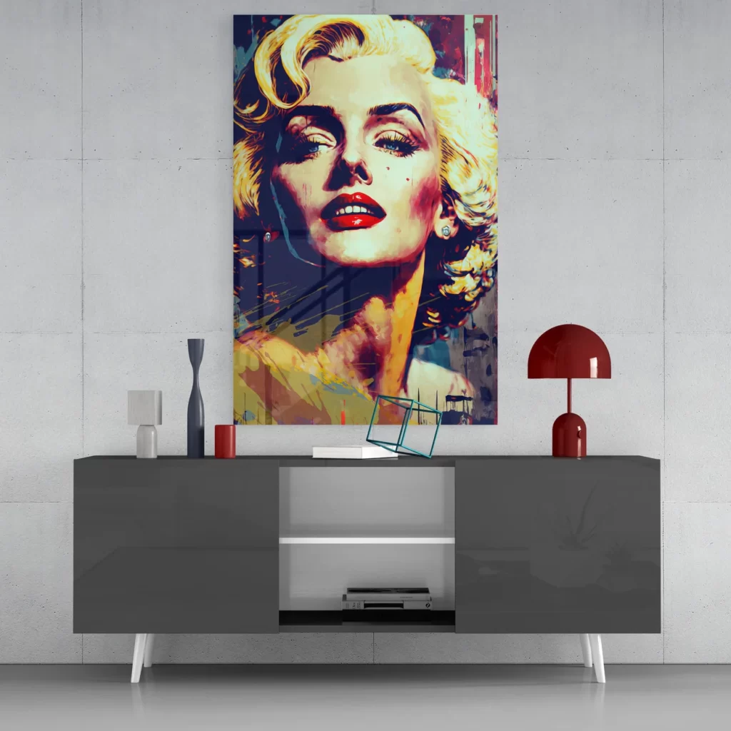 Glasschilderij Marilyn Monroe