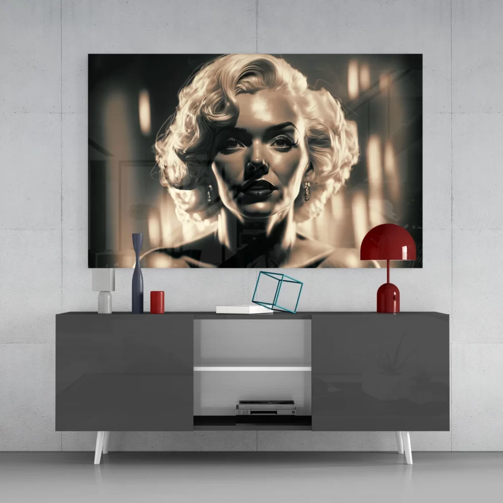  Marilyn Monroe Glasschilderij