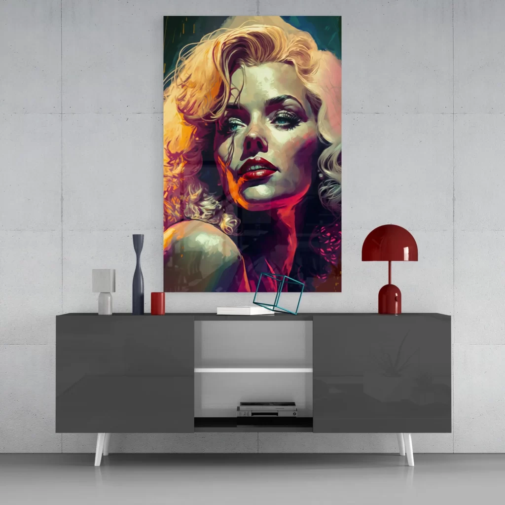 Marilyn Monroe Glasschilderij