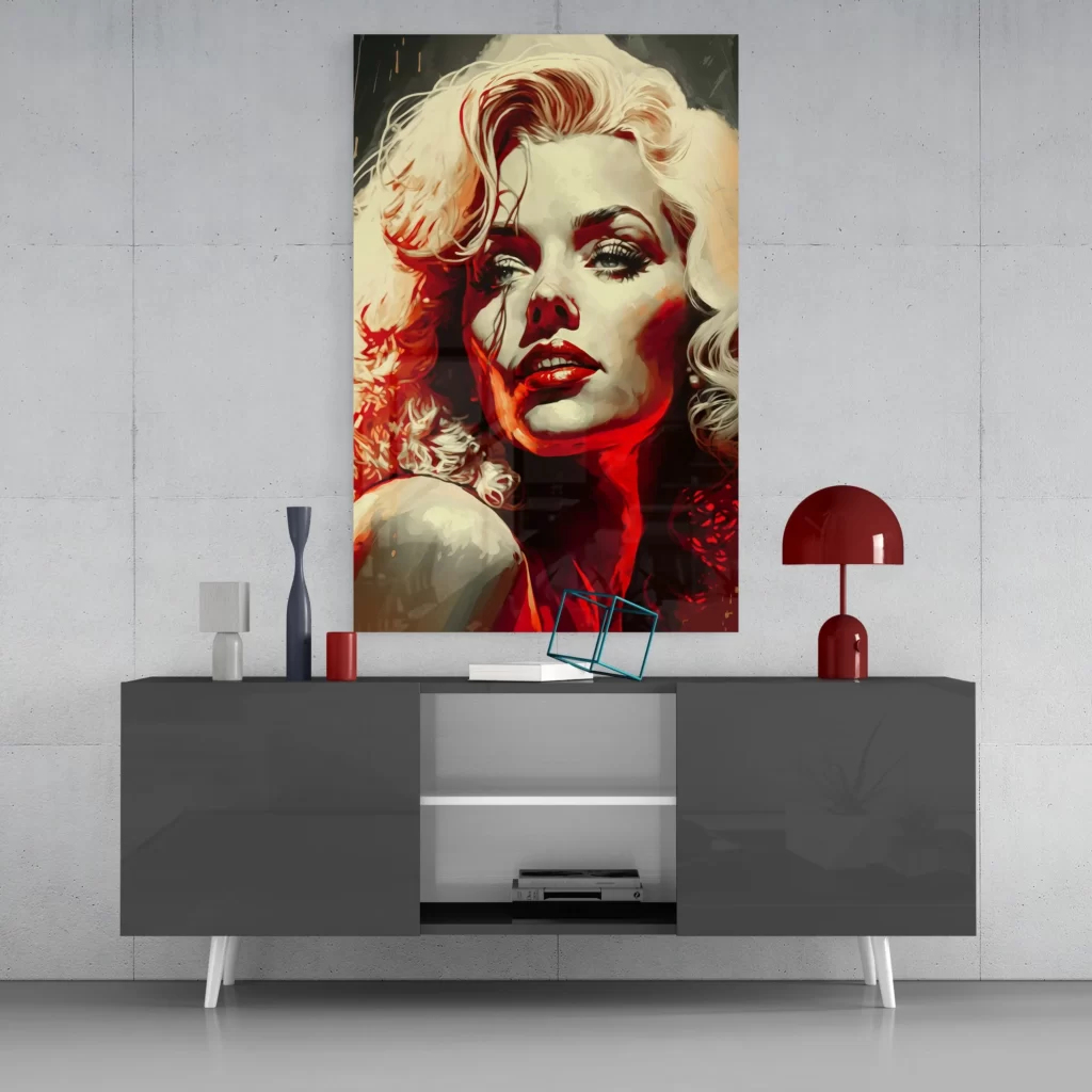 Marilyn Monroe Glasschilderij
