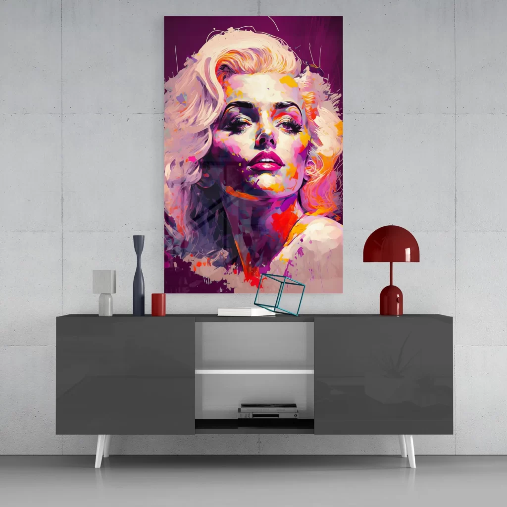  Marilyn Monroe Glasschilderij