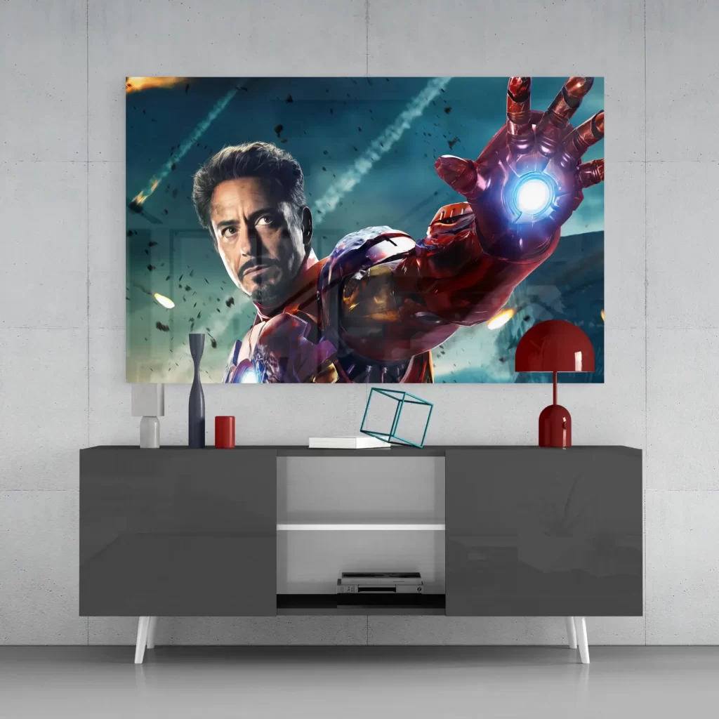 Iron Man Glasschilderij
