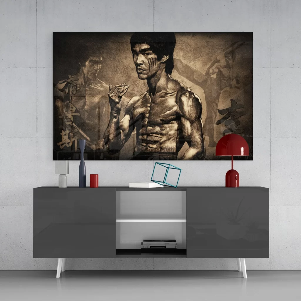 Bruce Lee Glasschilderij