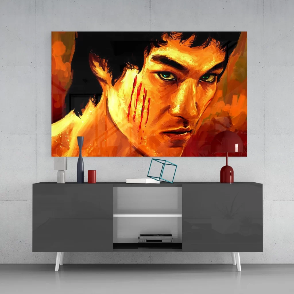 Bruce Lee Glasschilderij