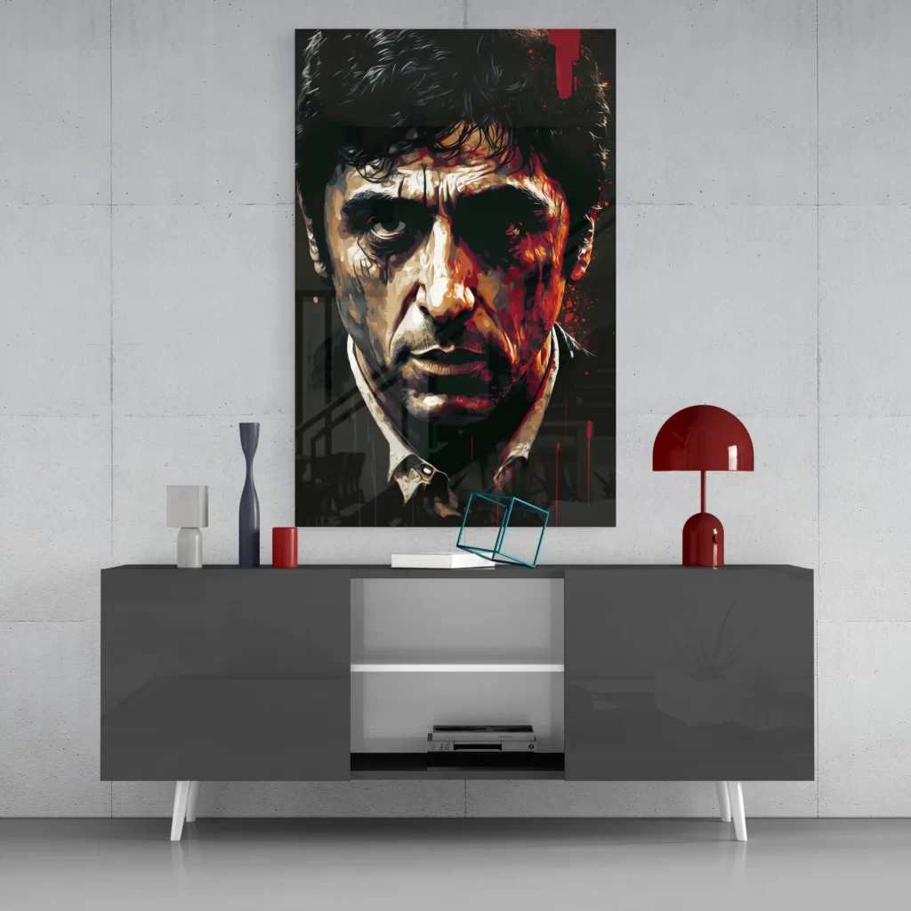 Portret van Al Pacino Glasschilderij
