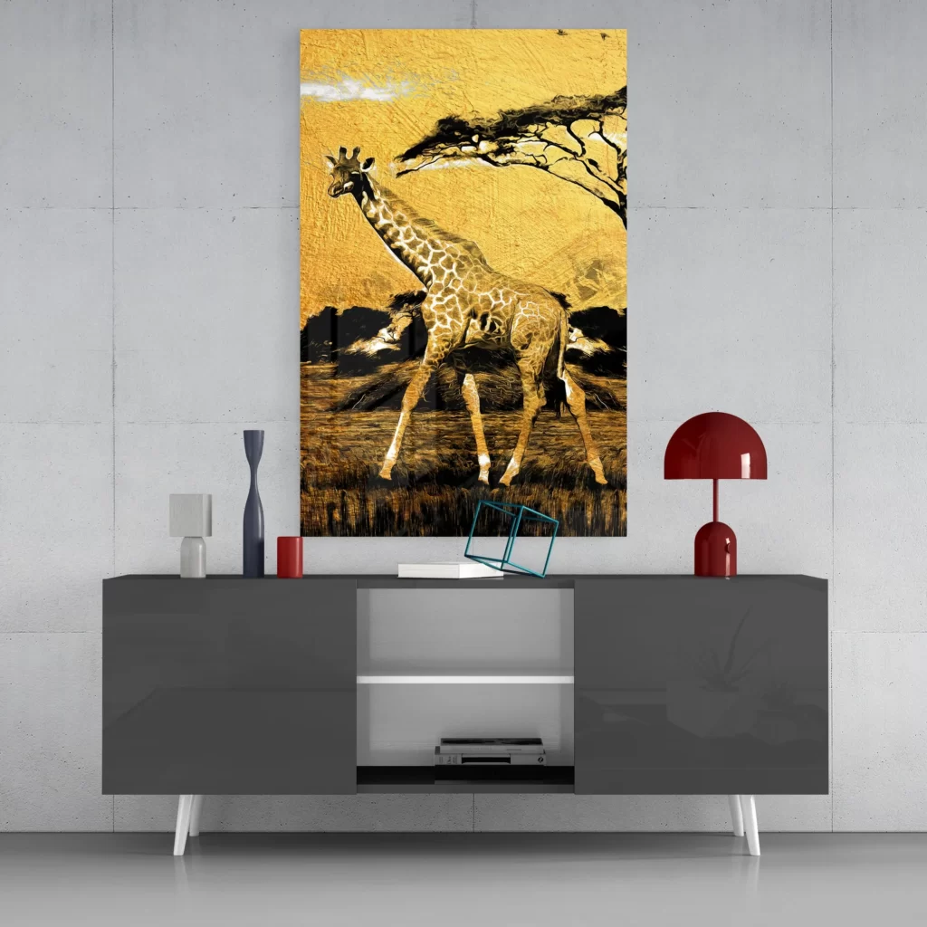 Glasschilderij Dieren Giraffe
