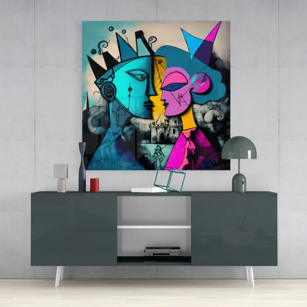 Picasso's geest Glasschilderij