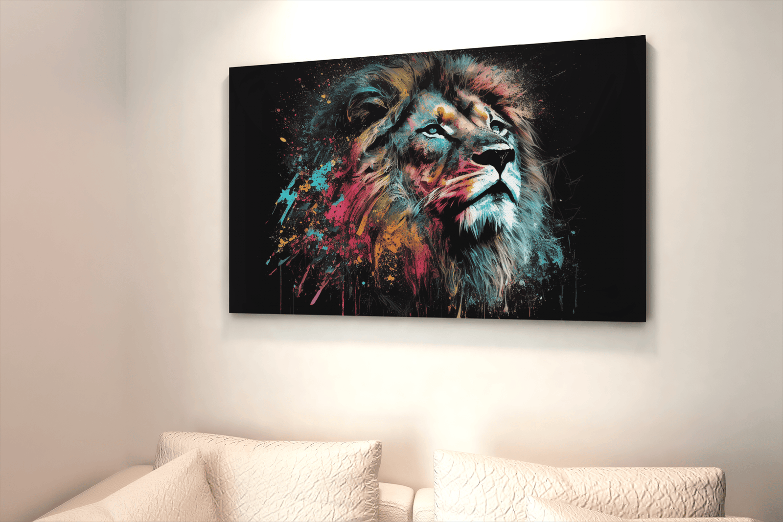 ALIVA 1026 leeuw kleurrijke canvas schilderij c