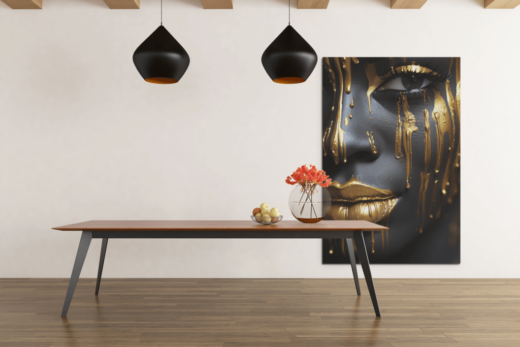 ALIVA 1030 a vrouw gezicht canvas schilderij e