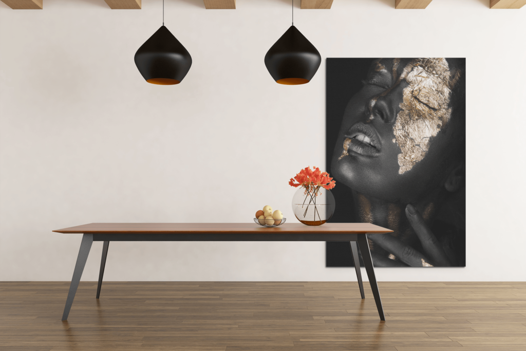 ALIVA 1039 vrouw met goud portret canvas schilderij d