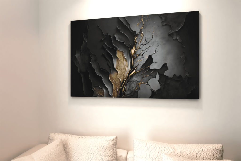 ALIVA 1053 abstract zwart canvas schilderij c