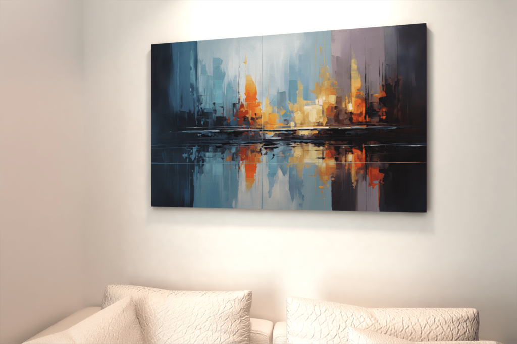 ALIVA 1066 stad abstract canvas schilderij d